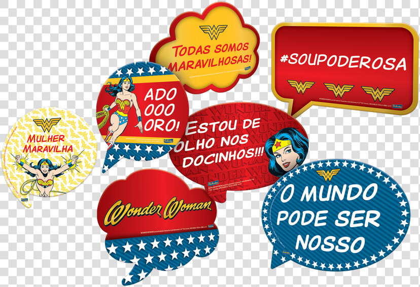 Kit Plaquinhas Mulher Maravilha Festcolor   Festcolor Kit Placas Mulher Maravilha  HD Png DownloadTransparent PNG