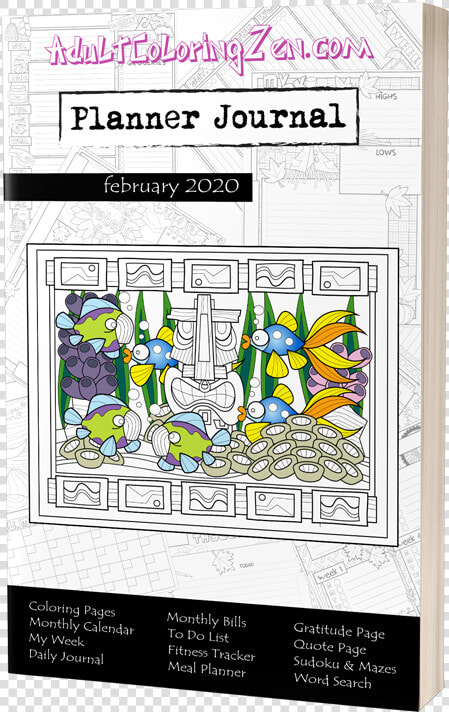 January 2020 Journal Planner Coloring Activity Book   Poster  HD Png DownloadTransparent PNG