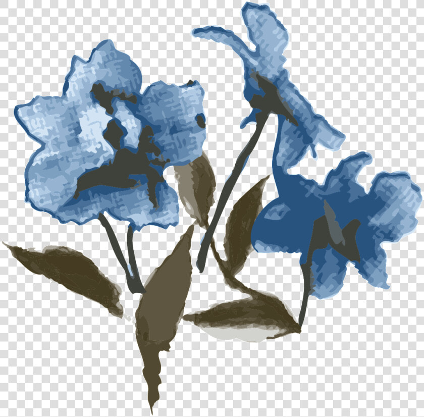 Blue Elegant Flower Cartoon Transparent Material   Iris  HD Png DownloadTransparent PNG