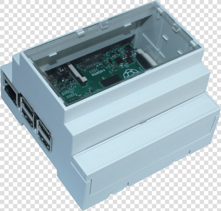 Gehäuse Für Raspberry Pi 3  Hutschiene  Grau trans   Raspberry Pi 3 Din Rail Case  HD Png DownloadTransparent PNG