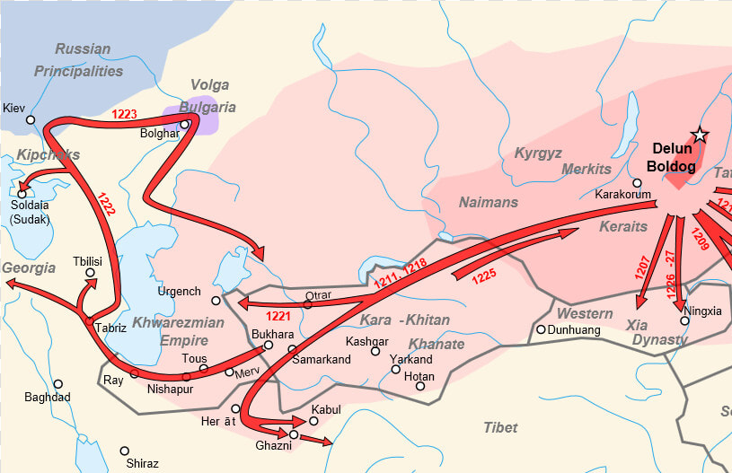 The Time Was Ripe   Silk Road Map Mongols  HD Png DownloadTransparent PNG