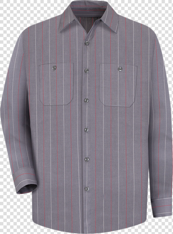 Men S Long Sleeve Industrial Stripe Work Shirt   Button  HD Png DownloadTransparent PNG