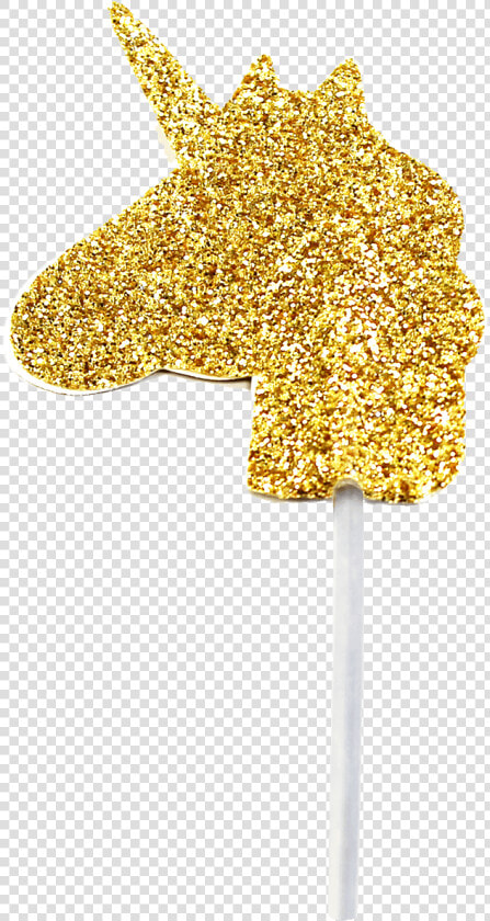 Glitter Cupcake Toppers   M556 Gold Glitter Unicorn  HD Png DownloadTransparent PNG