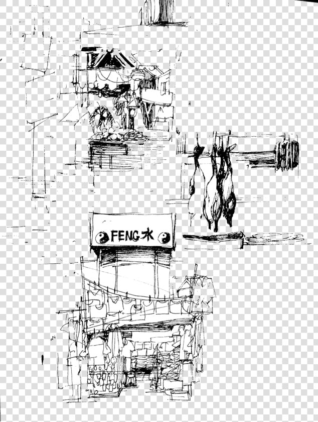 Chinatown Sketches   Technical Drawing  HD Png DownloadTransparent PNG