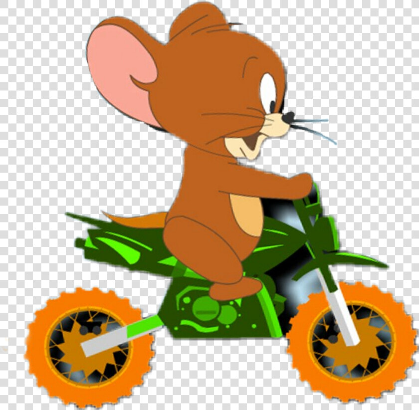 Scmotorcycle Motorcycle Jerry Tomandjerry Cute Mouse   Cartoon Animal On A Motorcycle  HD Png DownloadTransparent PNG