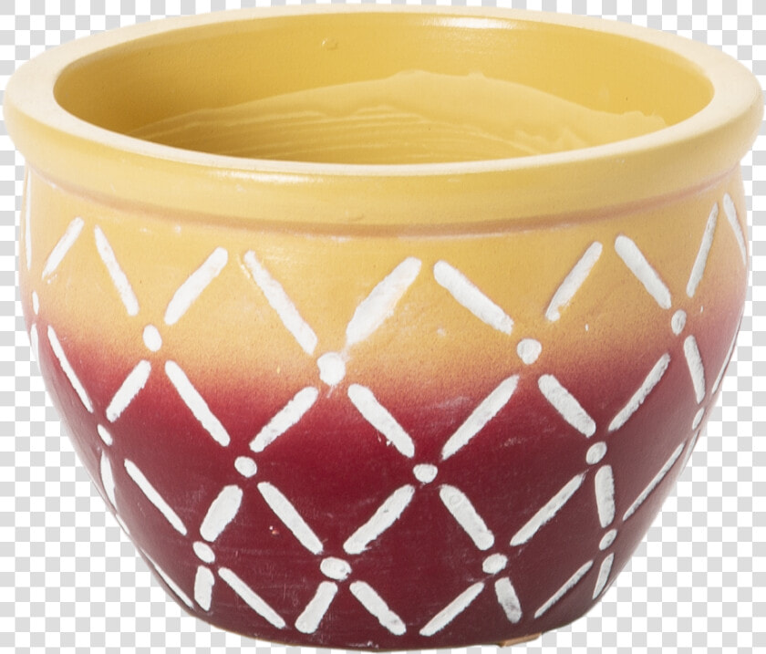 9 X6 H Round Ombre Planter W criss Cross Pattern   Ceramic  HD Png DownloadTransparent PNG