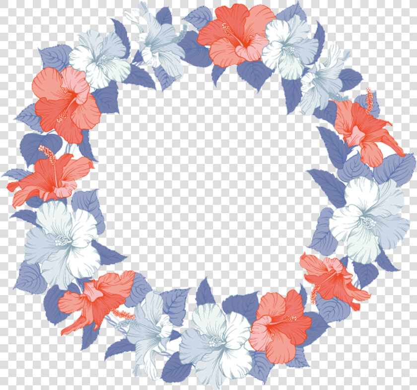 Jpg Invitation Flower Hibiscus Wreath Hawaii   Hibiscus Flower Wreath Clipart  HD Png DownloadTransparent PNG