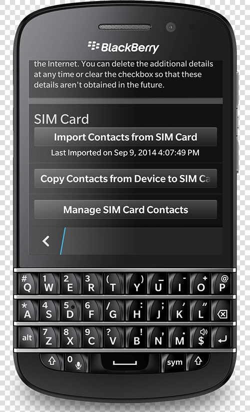 Bb10simcontacts post Copy   Blackberry Q10 Mobile Price  HD Png DownloadTransparent PNG