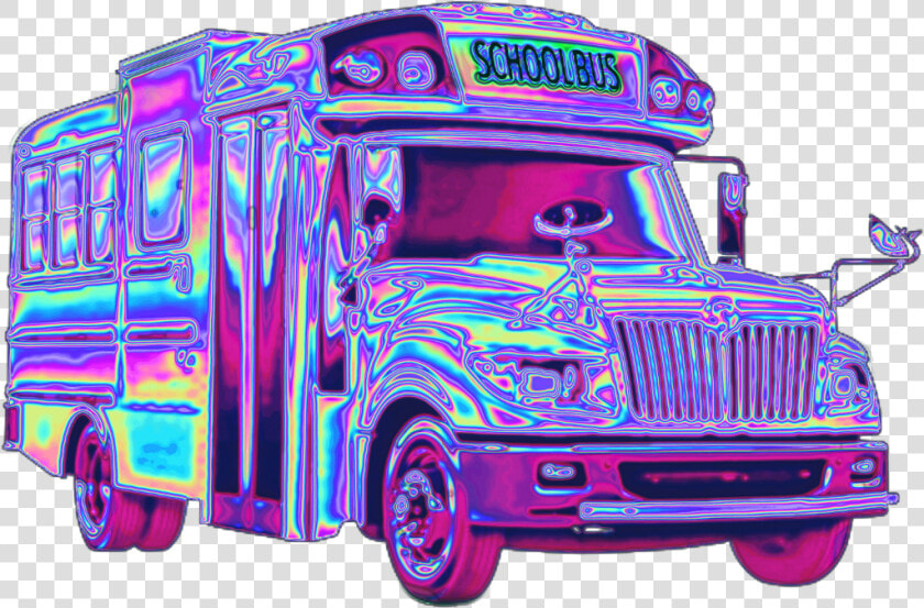  holo  holographic  tumblr  vaporwave  aesthetic  bus   Holographic Bus  HD Png DownloadTransparent PNG