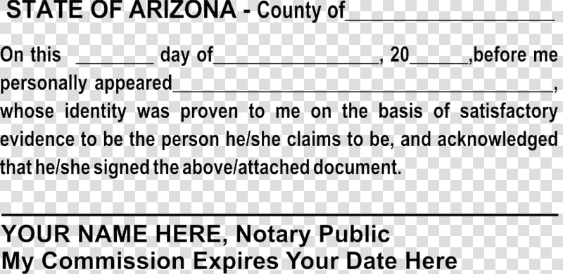 Arizona Notary Acknowledgement Stamp  HD Png DownloadTransparent PNG