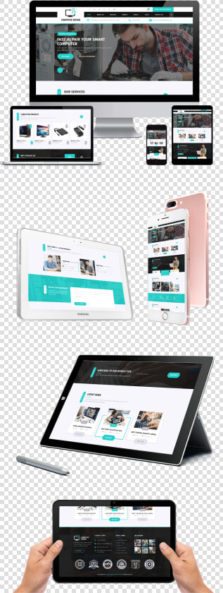 Computer Repair Wordpress Theme Responsive  HD Png DownloadTransparent PNG