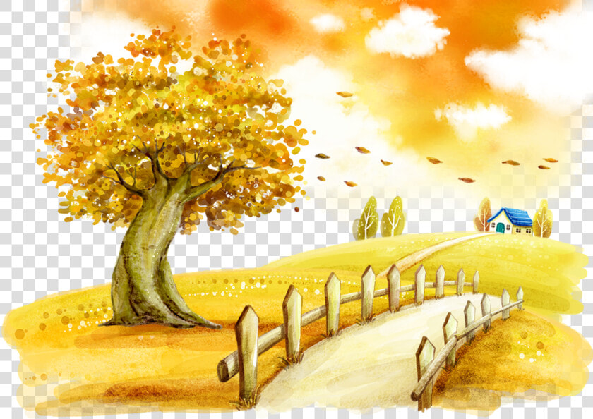  ftestickers  cartoon  autumn  fall  trees  background   Autumn Season Images Cartoon  HD Png DownloadTransparent PNG