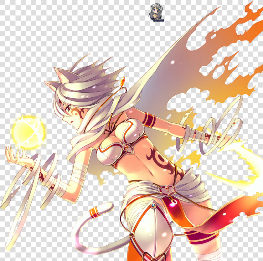 16 816k Kitsune 07 Dec   Anime Fire Cat Girl  HD Png DownloadTransparent PNG