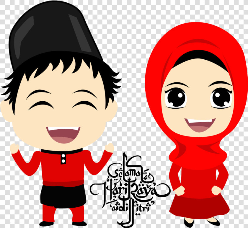 Muslim Katoon Pinterest Eid   Selamat Hari Raya Cartoon  HD Png DownloadTransparent PNG