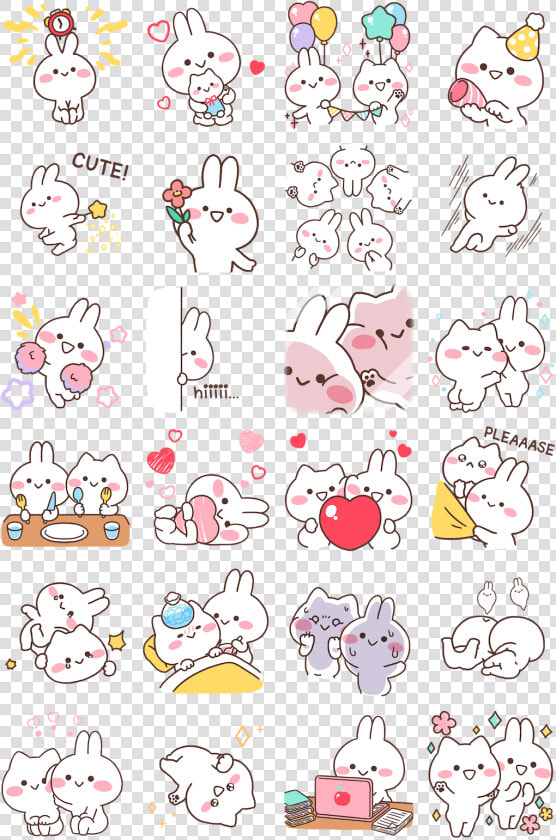 Happy Mimi And Neko Facebook Stickers   Mimi And Rico Sticker  HD Png DownloadTransparent PNG