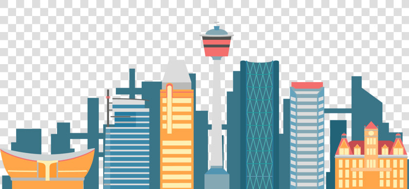 A Vector Illustration Of Calgary  Ab Downtown Skyline   Skyscraper  HD Png DownloadTransparent PNG