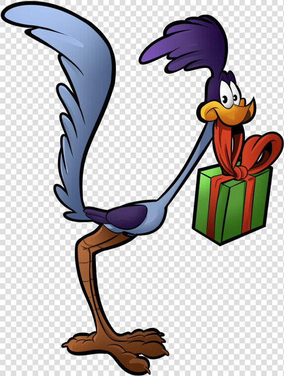 Road Runner Holding Christmas Present   Looney Tunes Road Runner And Coyote  HD Png DownloadTransparent PNG