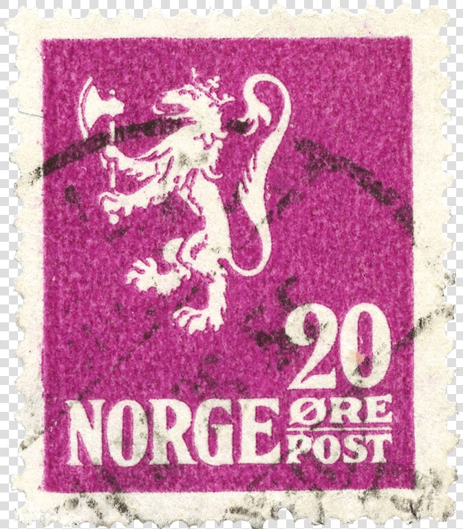 20o Deep Violet Lion Rampant Stamp    Stamps Norge 20 Ore  HD Png DownloadTransparent PNG