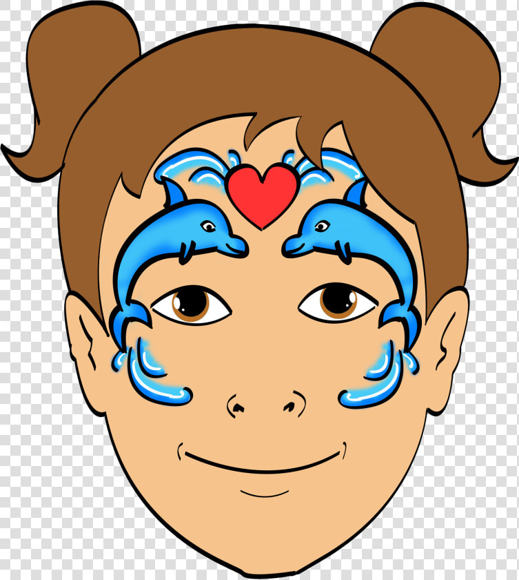 Dolphin Face Paint Design Clipart   Png Download   Clipart Face Painting  Transparent PngTransparent PNG