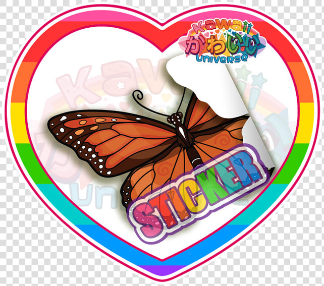 Cute Monarch Butterfly Sticker   Kawaii Strawberry Cute Kawaii Strawberry Stickers  HD Png DownloadTransparent PNG