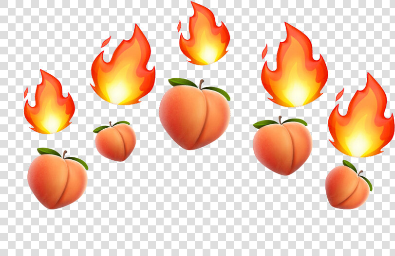  peach  peachemoji  fire  fireemoji  crown  crownemoji  HD Png DownloadTransparent PNG