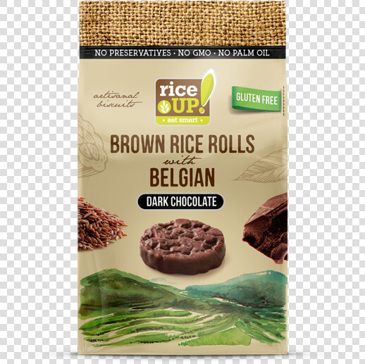 Rice Up Brown Rice Rolls With Dark Chocolate   Rice Up Belgian Chocolate  HD Png DownloadTransparent PNG