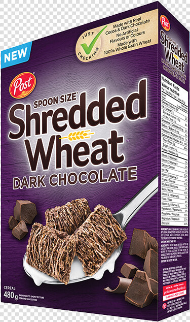 Box Of Spoon Sized Shredded Wheat Dark Chocolate   Chocolate Shredded Wheat Cereal  HD Png DownloadTransparent PNG