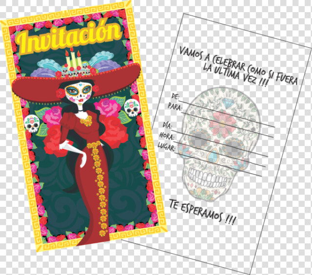 Transparent Tarjetas Png   Cumpleaños Invitacion De Catrinas  Png DownloadTransparent PNG