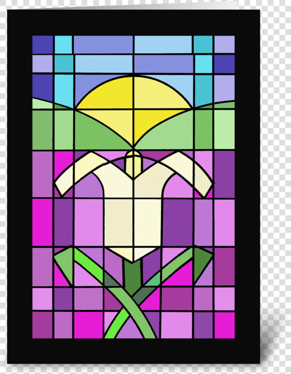 Stained Glass Easter Lily Greeting Card   Stained Glass  HD Png DownloadTransparent PNG