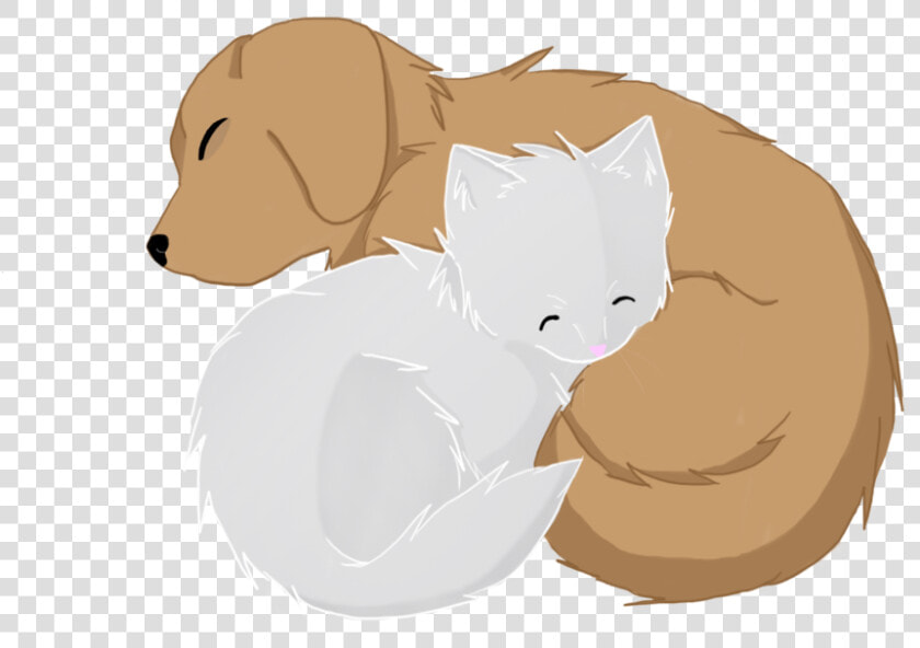 Anima Drawing Sleeping   Cat And A Dog Sleeping Together Drawing  HD Png DownloadTransparent PNG