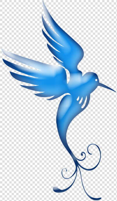 Bird  Blue Satin  Stylized  Elegant  Swirl  Large   Swirl Bird Silhouette  HD Png DownloadTransparent PNG