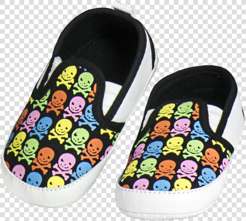 Colorful Skull Baby Shoes  Zombie Survivor Baby Gift   Slip on Shoe  HD Png DownloadTransparent PNG