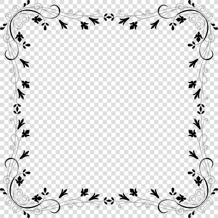 Border Design Flower Black And White Clipart   Png   Border Design For Frames  Transparent PngTransparent PNG