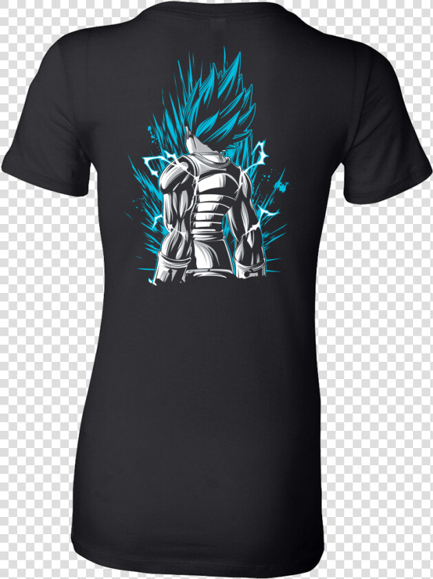 Super Saiyan God Blue Vegeta Woman Short Sleeve T Shirt   Active Shirt  HD Png DownloadTransparent PNG