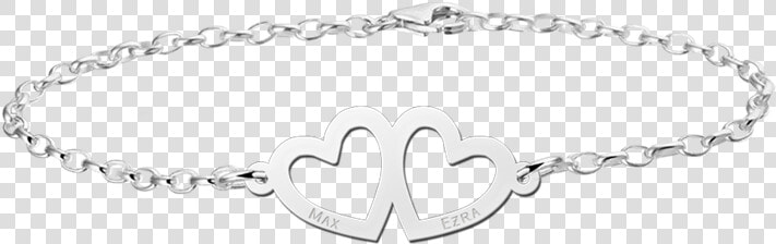 Silver Heart Bracelet With Two Names   Bracelet  HD Png DownloadTransparent PNG