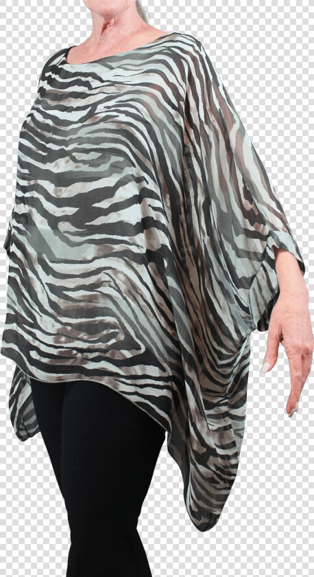 Silk kaftan Scoop Neck Zebra Print Olive  HD Png DownloadTransparent PNG