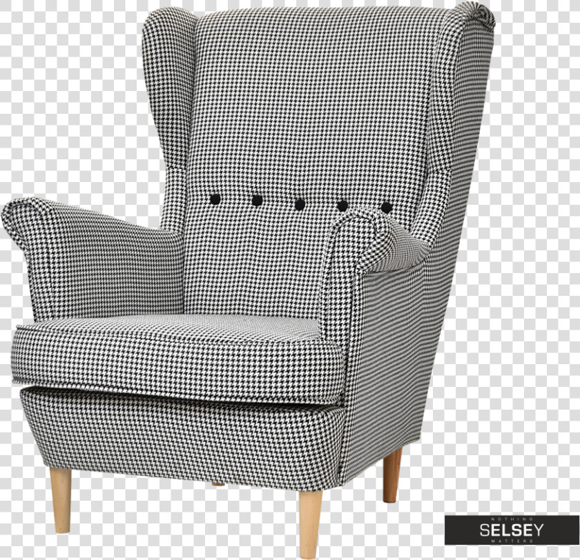 Mallmon Armchair With Houndstooth Pattern   Ikea Sessel Braun Leder  HD Png DownloadTransparent PNG