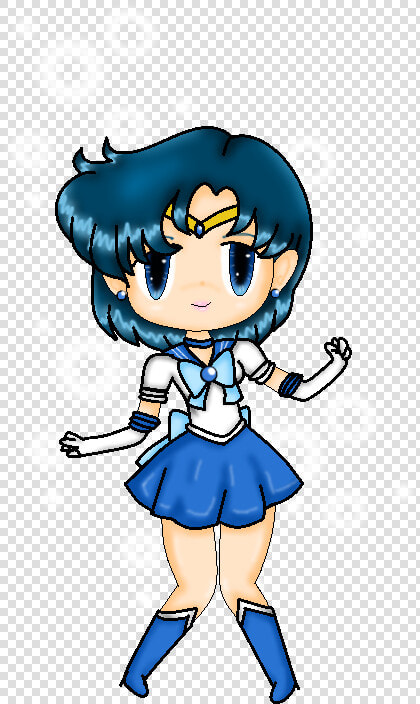 Sailor Mercury Chibi   Sailor Moon Characters Chibi Mercury  HD Png DownloadTransparent PNG