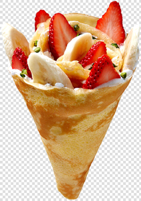 Crepe Cone   Png Download   Banana Strawberry Japanese Crepe  Transparent PngTransparent PNG