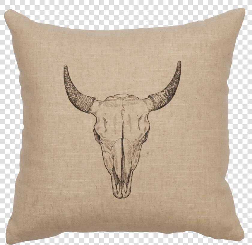 Pillow Bull Skull Natural  Throw Pillows    Cushion  HD Png DownloadTransparent PNG