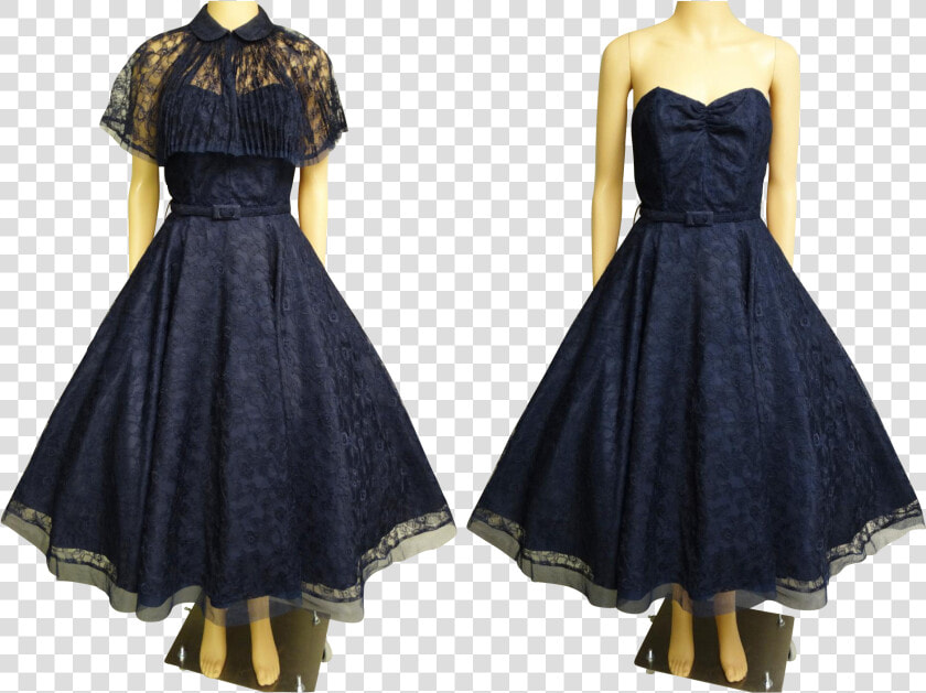 Vintage Navy Blue Party Dresses  HD Png DownloadTransparent PNG