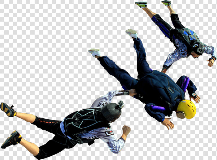 Triple Skydivers Before Opening Parachute   Skydivers Png  Transparent PngTransparent PNG