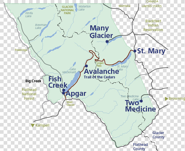 Glacier National Park Map Forest  HD Png DownloadTransparent PNG