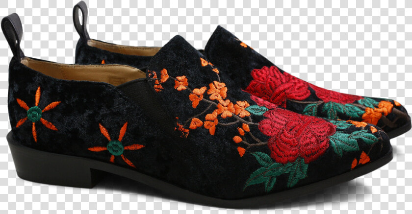 Loafers Marlin 5 Velvet Black Embrodery Elastic Black   Melvin Hamilton Marlin 5  HD Png DownloadTransparent PNG