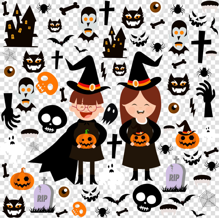 Halloween Clip Art   Background Halloween Decorations Clipart  HD Png DownloadTransparent PNG