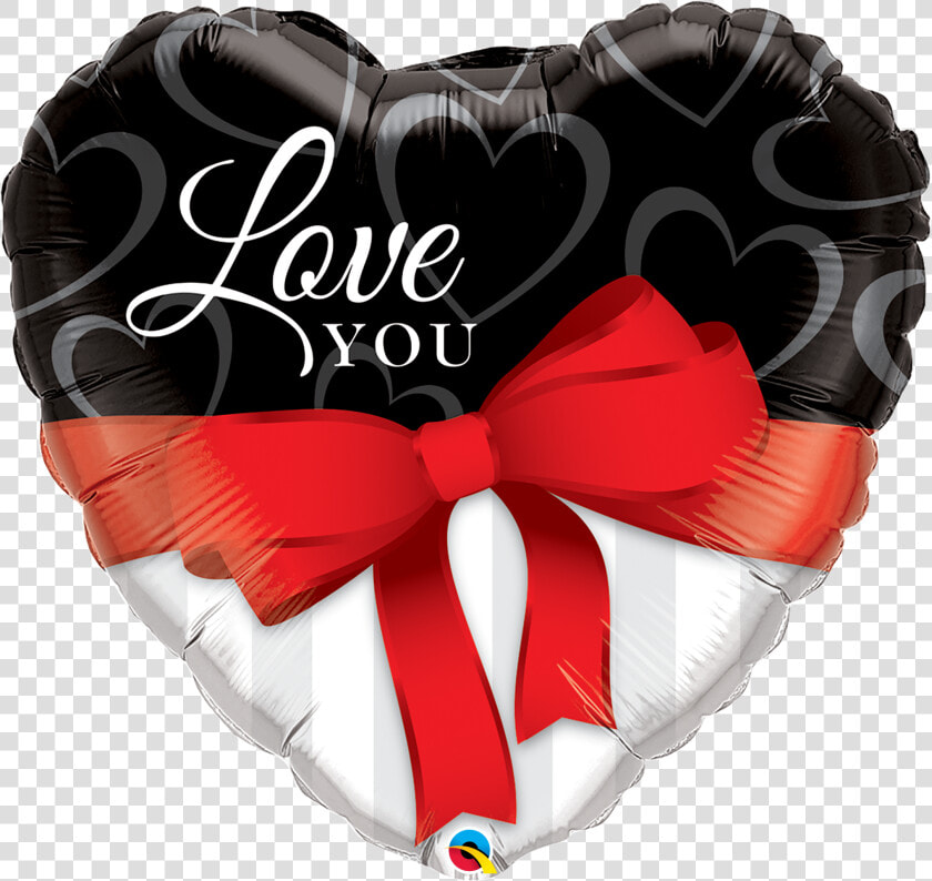 Love You Red Ribbon 36 Inch Heart Shape 21656 A30   Love You Qualatex Balloon  HD Png DownloadTransparent PNG