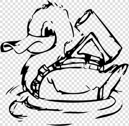 Black Ink Outline Duck Tattoo Design   Duck Tattoo Png  Transparent PngTransparent PNG