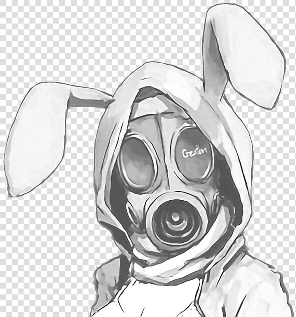 Gasmask Bunny Girl Ryeowook   Anime Gas Mask Drawing  HD Png DownloadTransparent PNG