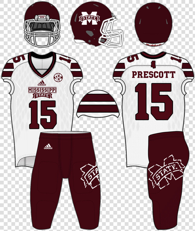 Dak Prescott White Mississippi State Bulldogs Alumni   Adidas Football Jersey Template  HD Png DownloadTransparent PNG