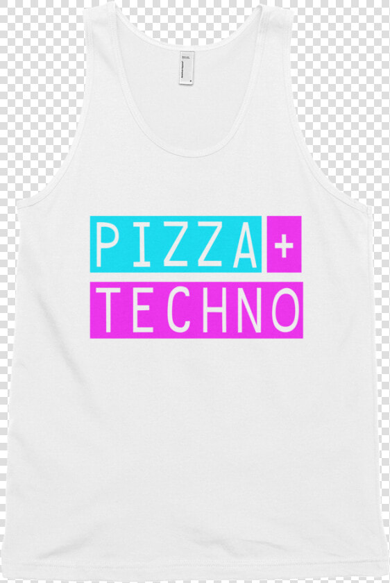 Pizza And Techno Tank Mockup Front Flat White   Active Tank  HD Png DownloadTransparent PNG